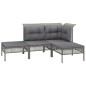 vidaXL Set de muebles de jardín 11 pzas y cojines ratán sintético gris vidaXL Set de muebles de jardín 11 pzas y cojines ratán sintético gris