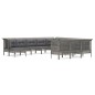 vidaXL Set de muebles de jardín 12 pzas cojines ratán sintético gris vidaXL Set de muebles de jardín 12 pzas cojines ratán sintético gris