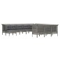 vidaXL Set de muebles de jardín 12 pzas cojines ratán sintético gris vidaXL Set de muebles de jardín 12 pzas cojines ratán sintético gris
