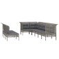vidaXL Set de muebles de jardín 9 pzas y cojines ratán sintético gris vidaXL Set de muebles de jardín 9 pzas y cojines ratán sintético gris