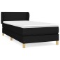 vidaXL Cama box spring con colchón tela negro 90x200 cm vidaXL Cama box spring con colchón tela negro 90x200 cm