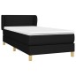 vidaXL Cama box spring con colchón tela negro 90x200 cm vidaXL Cama box spring con colchón tela negro 90x200 cm