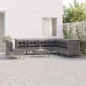 vidaXL Set de muebles de jardín 11 pzas y cojines ratán sintético gris vidaXL Set de muebles de jardín 11 pzas y cojines ratán sintético gris
