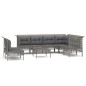 vidaXL Set de muebles de jardín 11 pzas y cojines ratán sintético gris vidaXL Set de muebles de jardín 11 pzas y cojines ratán sintético gris