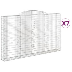 vidaXL Cestas de gaviones 7 uds forma de arco hierro 300x30x180/200 cm