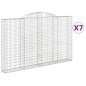 vidaXL Cestas de gaviones 7 uds forma de arco hierro 300x30x180/200 cm