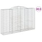 vidaXL Cestas de gaviones 13 uds forma de arco hierro 300x50x180/200cm