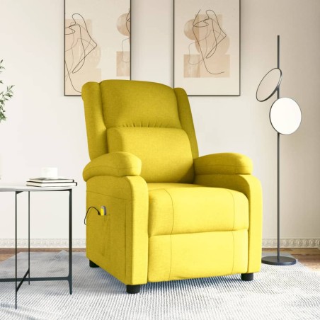 vidaXL Sillón de masaje de tela amarillo claro