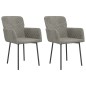 vidaXL Sillas de comedor 2 unidades terciopelo gris claro vidaXL Sillas de comedor 2 unidades terciopelo gris claro