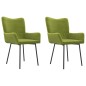 vidaXL Sillas de comedor 2 unidades terciopelo verde claro vidaXL Sillas de comedor 2 unidades terciopelo verde claro