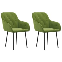 vidaXL Sillas de comedor 2 unidades terciopelo verde claro