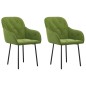 vidaXL Sillas de comedor 2 unidades terciopelo verde claro vidaXL Sillas de comedor 2 unidades terciopelo verde claro