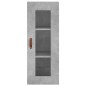 vidaXL Aparador de madera contrachapada gris hormigón 34,5x34x180 cm vidaXL Aparador de madera contrachapada gris hormigón 34,5x34x180 cm