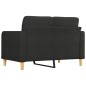 vidaXL Sofá de 2 plazas de tela negro 120 cm vidaXL Sofá de 2 plazas de tela negro 120 cm