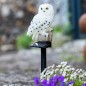 HI Lámpara solar de jardín con forma de búho blanco HI Lámpara solar de jardín con forma de búho blanco