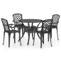 vidaXL Mesa y sillas de bistró 5 piezas aluminio fundido negro vidaXL Mesa y sillas de bistró 5 piezas aluminio fundido negro
