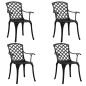 vidaXL Mesa y sillas de bistró 5 piezas aluminio fundido negro vidaXL Mesa y sillas de bistró 5 piezas aluminio fundido negro
