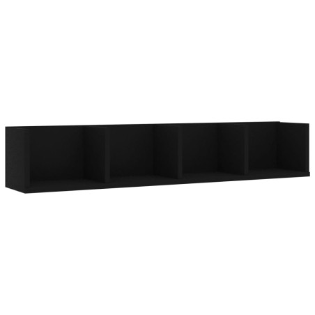 vidaXL Estante de pared para CD contrachapada negro 100x18x18 cm