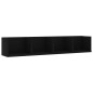 vidaXL Estante de pared para CD contrachapada negro 100x18x18 cm