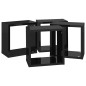 vidaXL Estantes cubo de pared 4 unidades negro brillo 26x15x26 cm vidaXL Estantes cubo de pared 4 unidades negro brillo 26x15x26 cm