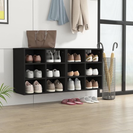 vidaXL Muebles zapateros 2 uds negro 52,5x30x50 cm
