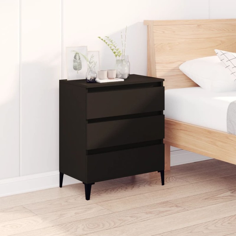 vidaXL Aparador de madera contrachapada negro 60x35x70 cm vidaXL Aparador de madera contrachapada negro 60x35x70 cm
