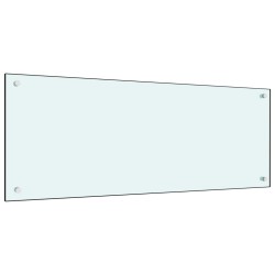  vidaXL Protección salpicaduras cocina vidrio templado blanco 100x40 cm