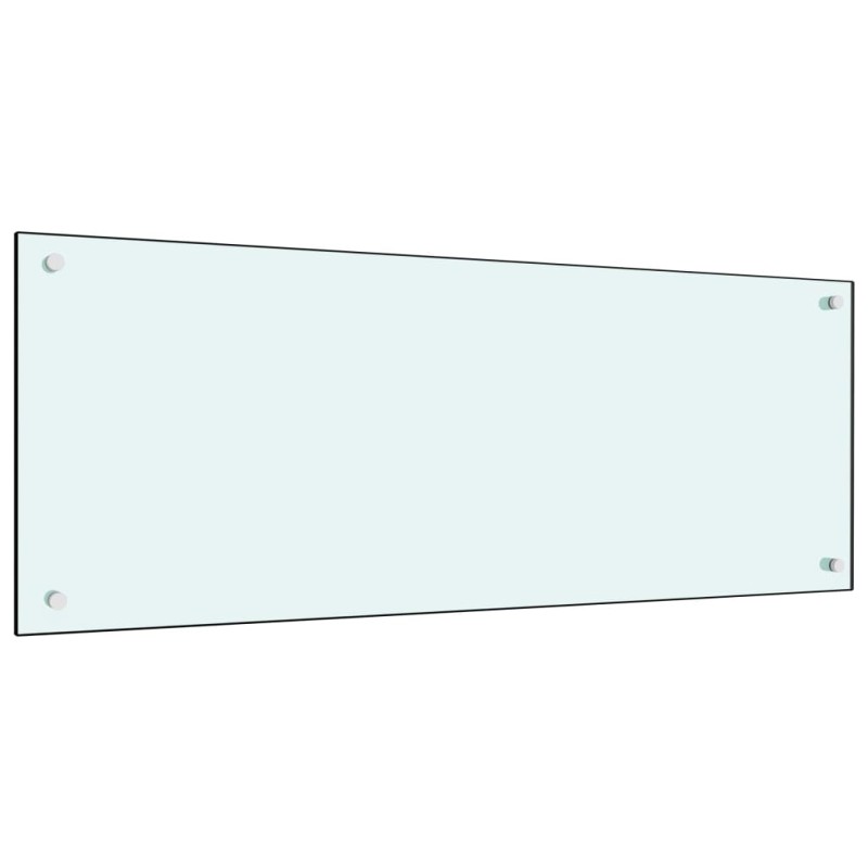  vidaXL Protección salpicaduras cocina vidrio templado blanco 100x40 cm