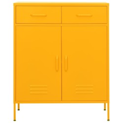 vidaXL Armario de almacenamiento acero amarillo mostaza 80x35x101,5 cm