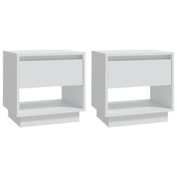 vidaXL Mesitas de noche 2 uds madera contrachapada blanco 45x34x44 cm