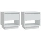 vidaXL Mesitas de noche 2 uds madera contrachapada blanco 45x34x44 cm vidaXL Mesitas de noche 2 uds madera contrachapada blanco 45x34x44 cm