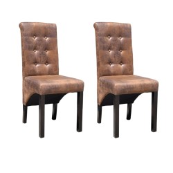 vidaXL Sillas de comedor 2 unidades de color marrón 