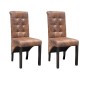 vidaXL Sillas de comedor 2 unidades de color marrón vidaXL Sillas de comedor 2 unidades de color marrón