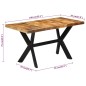 vidaXL Mesa de comedor madera maciza de mango sin tratar 140x70x75 cm vidaXL Mesa de comedor madera maciza de mango sin tratar 140x70x75 cm