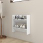 vidaXL Zapatero de pared madera contrachapada blanco brillo 60x18x60cm vidaXL Zapatero de pared madera contrachapada blanco brillo 60x18x60cm
