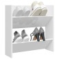 vidaXL Zapatero de pared madera contrachapada blanco brillo 60x18x60cm vidaXL Zapatero de pared madera contrachapada blanco brillo 60x18x60cm