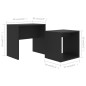 vidaXL Juego de mesas de centro madera contrachapada negro 48x30x45cm