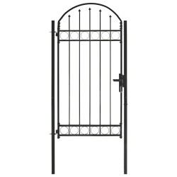 vidaXL Puerta de jardín con arco superior 100x250 cm acero negro