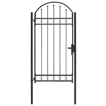vidaXL Puerta de jardín con arco superior 100x250 cm acero negro