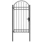 vidaXL Puerta de jardín con arco superior 100x250 cm acero negro