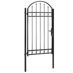 vidaXL Puerta de jardín con arco superior 100x250 cm acero negro