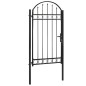 vidaXL Puerta de jardín con arco superior 100x250 cm acero negro
