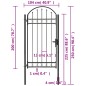vidaXL Puerta de jardín con arco superior 100x250 cm acero negro