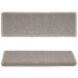 vidaXL Alfombras de peldaños de escalera 15 uds marrón claro 65x21x4cm