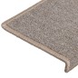 vidaXL Alfombras de peldaños de escalera 15 uds marrón claro 65x21x4cm