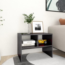 vidaXL Mesa auxiliar madera contrachapada gris brillante 60x40x45 cm