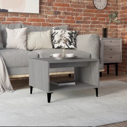 vidaXL Mesa de centro madera contrachapada gris Sonoma 60x50x40 cm