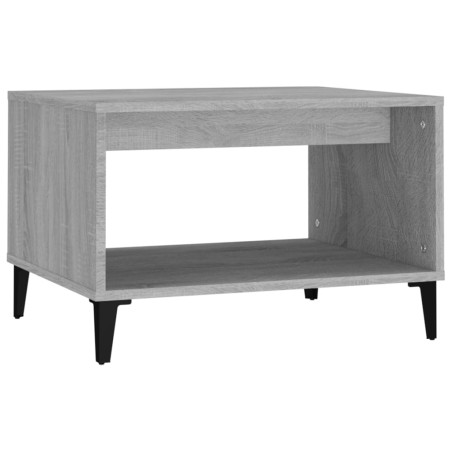 vidaXL Mesa de centro madera contrachapada gris Sonoma 60x50x40 cm