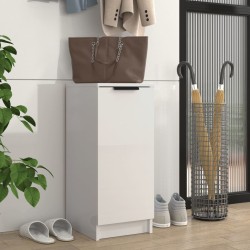vidaXL Mueble zapatero madera contrachapada blanco brillo 30x35x70 cm
