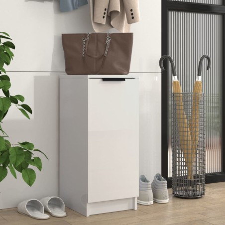 vidaXL Mueble zapatero madera contrachapada blanco brillo 30x35x70 cm